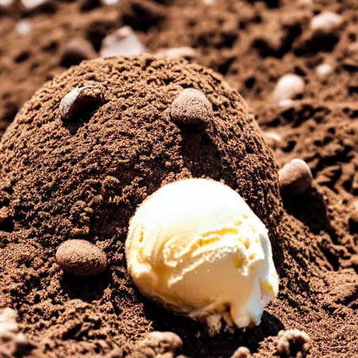 Image similar to an icecream made of dirt