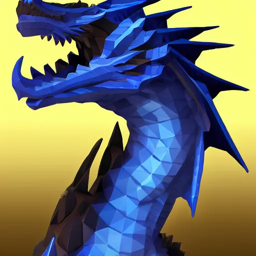 Prompt: a majestic black and blue dragon, hd, 4k, trending on artstation, award winning, 8k, 4k, 4k, 4k, very very very detailed, high quality lowpoly art