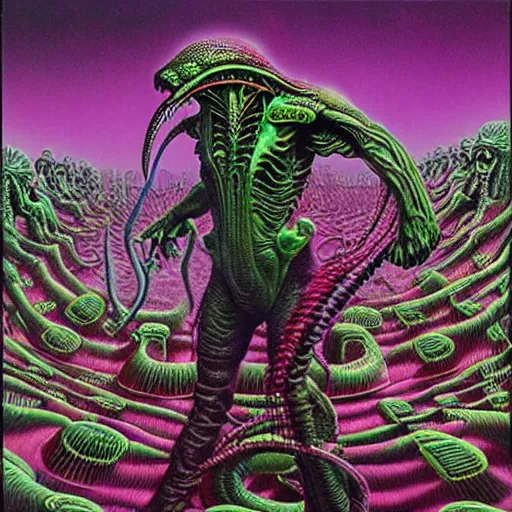 Image similar to thrash metal album cover in the style of wayne barlowe, realistic, insanely detailed, intricate, smooth, airbrush, play-doh art by kenny scharf and philippe druillet