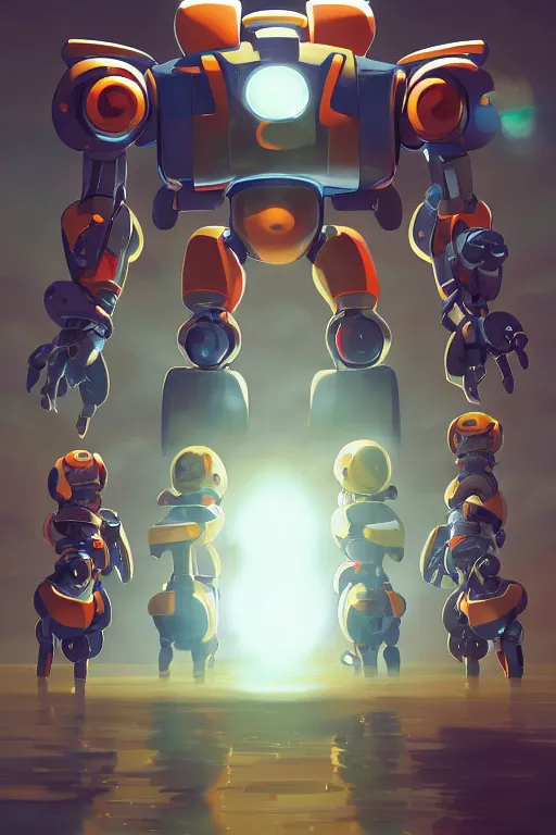 Image similar to metabots medabots medarotto medarot robot minimalist comics, behance hd by jesper ejsing, by rhads, makoto shinkai and lois van baarle, ilya kuvshinov, rossdraws global illumination ray tracing hdr radiating a glowing aura