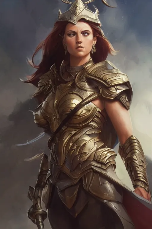 Image similar to amazon valkyrie athena, d & d, fantasy, portrait, highly detailed, headshot, digital painting, trending on artstation, concept art, sharp focus, illustration, art by artgerm and greg rutkowski and magali villeneuve