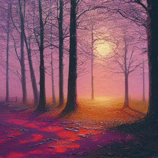 Image similar to A Landscape by Alena Aenami and John Atkinson Grimshaw