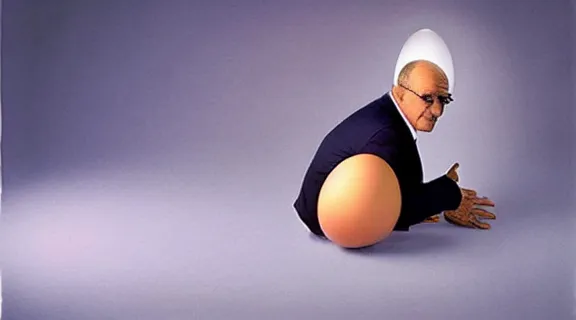 Image similar to Rudy Giuliani in an eggshell photographed by Anne Geddes