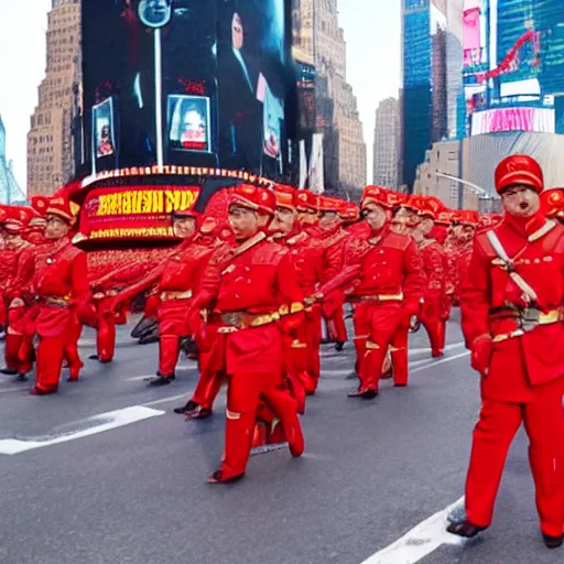 Image similar to soviet red army take over time square