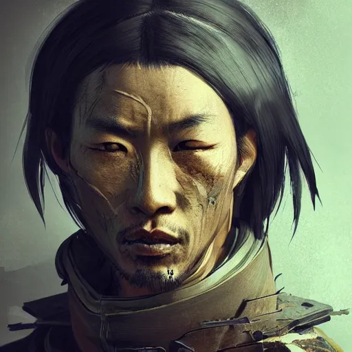 Image similar to Sickly diseased dying Samurai warrior, portrait by Cedric Peyravernay, highly detailed, excellent composition, cinematic concept art, dramatic lighting, trending on ArtStation