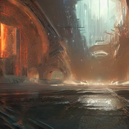 Prompt: mutazi portal. an element of the magic portal system connecting major cities. the portals were installed centuries ago, but still work fine. digital art, high details, illustration by ross tran, james gurney, by craig mullins, by greg rutkowski