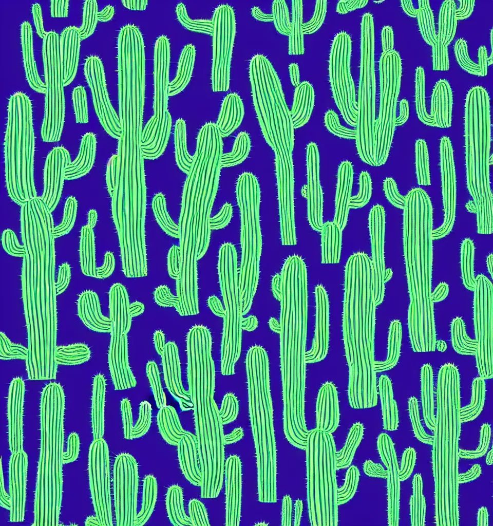 Image similar to cactus outline blacklight poster