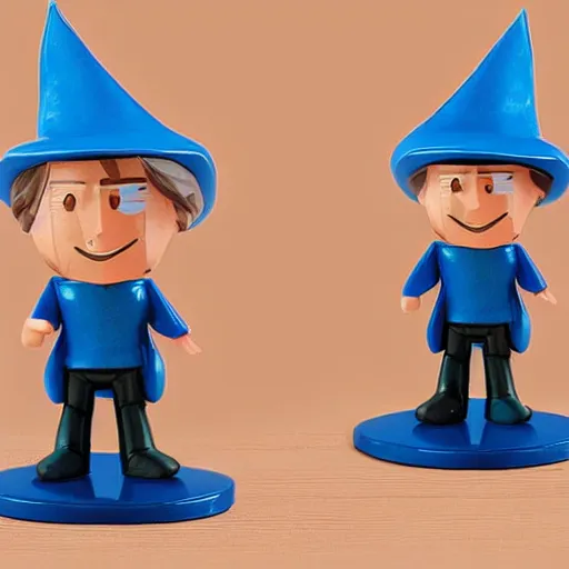 Image similar to a wizard with a blue hat vinyl figure