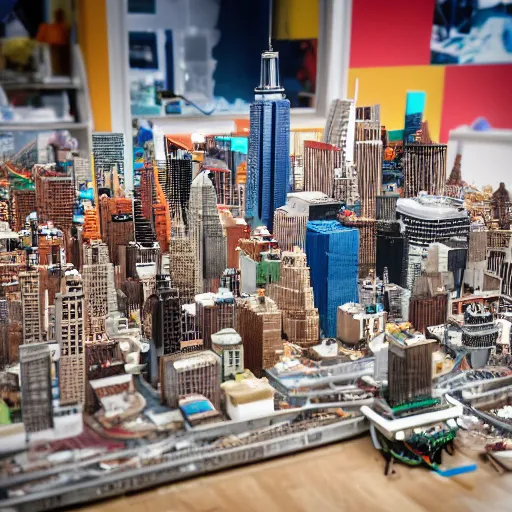 Image similar to model of manhattan made from legos, dslr,