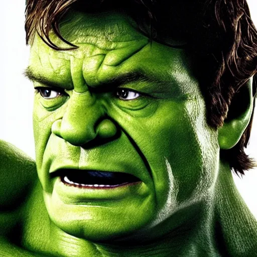 Image similar to Jason Bateman as the hulk