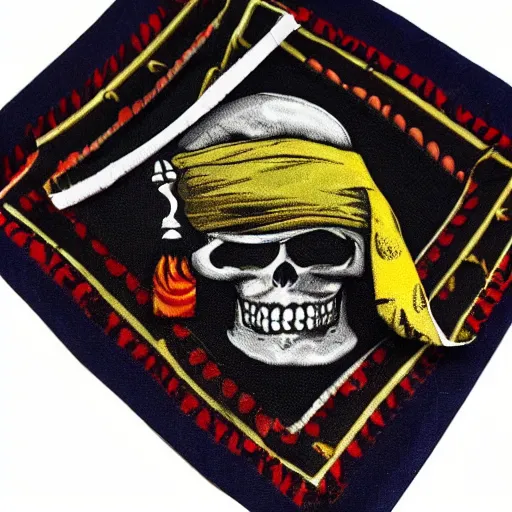 Prompt: pirate snuff handkerchief