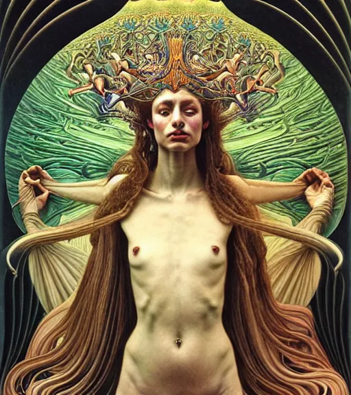 Image similar to detailed realistic beautiful young groovypunk queen of andromeda galaxy in full regal attire. art nouveau, symbolist, visionary, baroque, giant fractal details. horizontal symmetry by zdzisław beksinski, iris van herpen, raymond swanland and alphonse mucha. highly detailed, hyper - real, beautiful