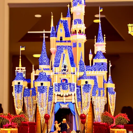 Prompt: disney world castle as a gingerbread house.