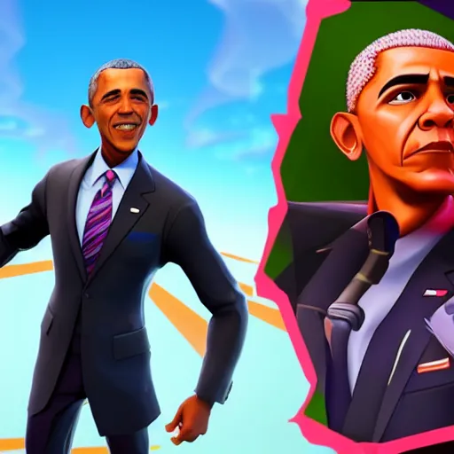 Image similar to Obama in Fortnite