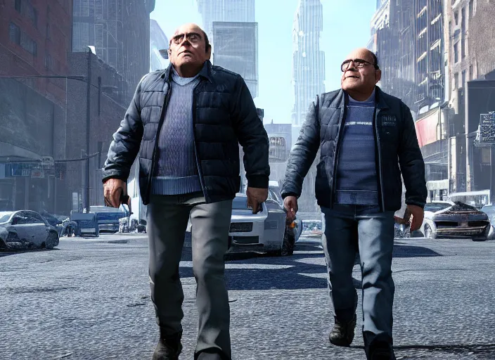 Image similar to video game still of danny devito in the video detroit become human,