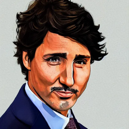 Image similar to portrait of justin trudeau by greg ruthkowski