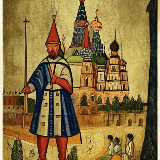 Image similar to kremlin in bosch style art