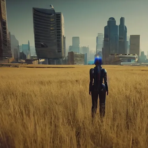 Prompt: 👩‍🌾🛸!! cyberpunk, the image is like beautiful dream, 4k post-processing highly detailed, art station, unreal engine + cinematography by Wes Anderson, Wide angle shot, futuristic, volumetric light, Fuji film, intricate detail, hyperreal, hyperrealistic, 4K, Octane render, unreal engine cinematic, sublime atmosphere,