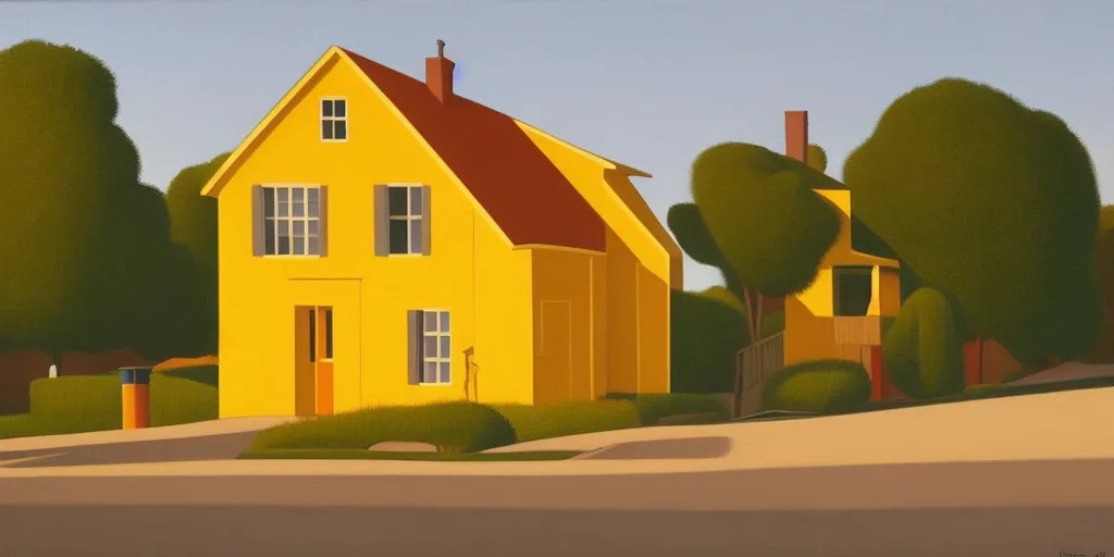 Image similar to great yellow house, summer evening, kenton nelson