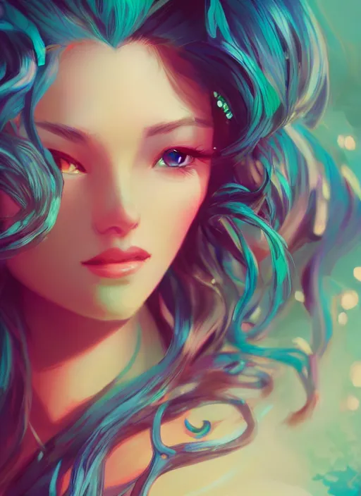 Prompt: beautiful girl with long turqoise hair, cute, intricate, highly detailed, digital painting, trending on artstation, concept art, smooth, sharp focus, backlit, rim light, vivid colors, illustration, unreal engine 5, 8 k, art by rossdraws