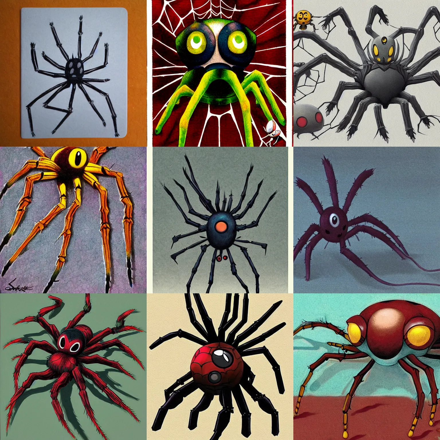 Prompt: spider type pokemon by shaun tan, style of junji ito