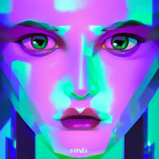 Prompt: the most original and beautiful profile picture on discord, symetrical, 4 k, beautiful gorgeous digital art, trending on artstation, neon lights