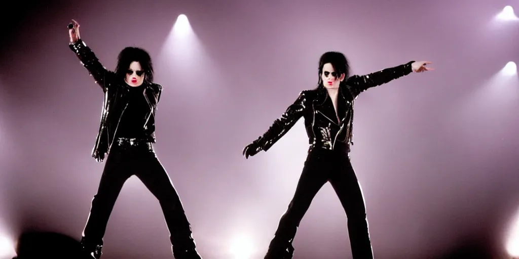 Image similar to michael jackson 2 0 0 9 wearing shades, alone, billie jean outfit, solo dance, this is it style, spotlight, stage, photo real, motion blur, by himself, real life, performing, spotted, ultra realistic face, accurate, 4 k, movie still, uhd, sharp, detailed, cinematic, render, modern