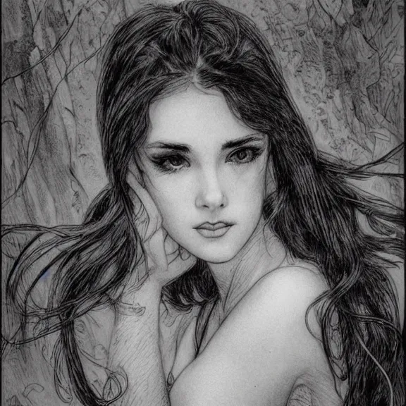 Image similar to a highly detailed portrait in the style of charles dana gibson and in the style of luis royo.