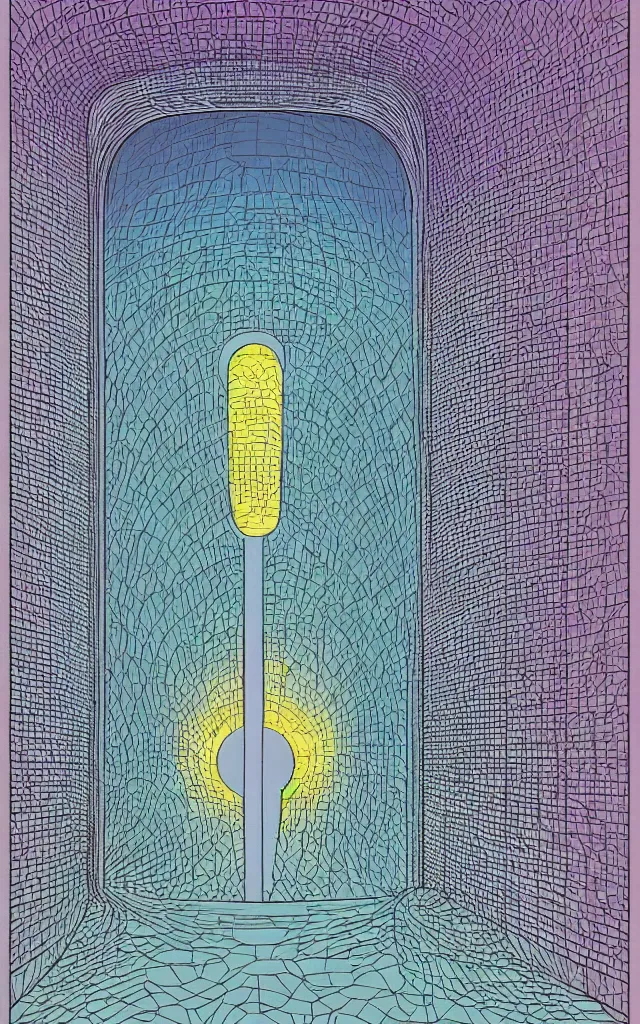 Image similar to rectangular portal gate to another dimension, fractal. retro minimalist art by jean giraud