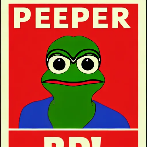 Image similar to pepe propaganda poster