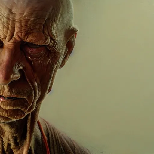 Prompt: a hyper - realistic character concept art portrait of a man in agony on a depth of field background, artstation, award - winning realistic sci - fi concept art by jim burns and greg rutkowski, beksinski, a realism masterpiece, flesh - tone color palette, james gilleard, bruegel, alphonse mucha, and yoshitaka amano.