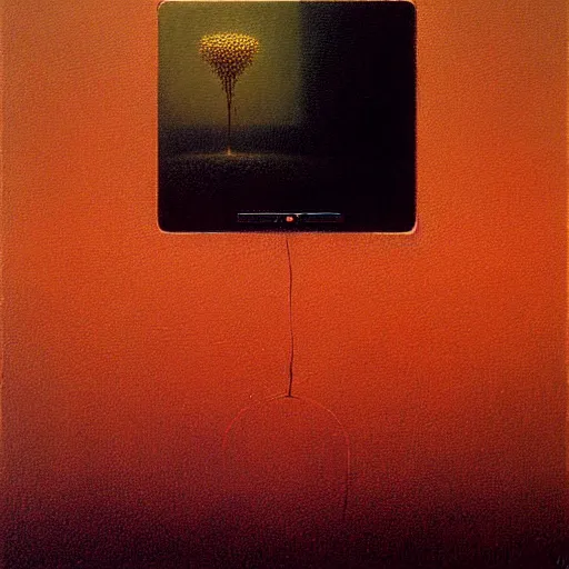 Image similar to video game console, painting by zdzisław beksinski