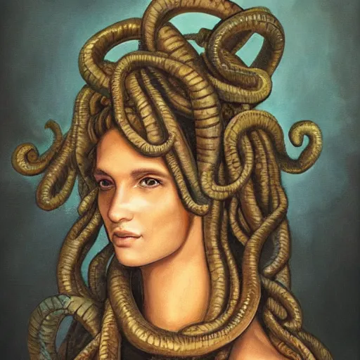 Image similar to a beautiful portrait of medusa