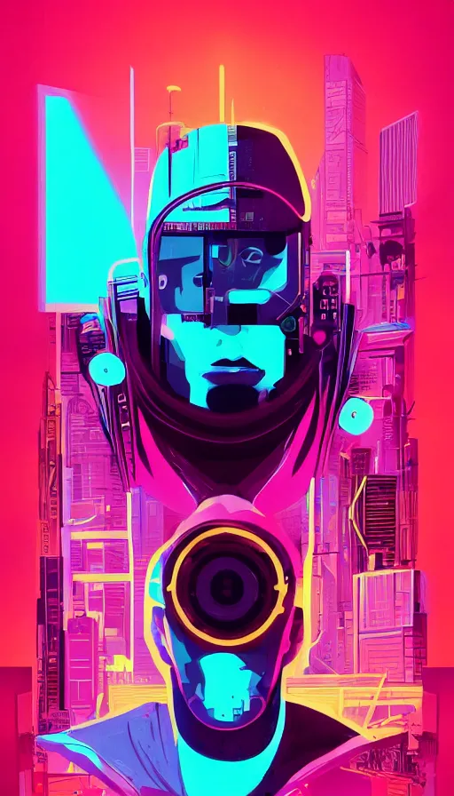 Prompt: cyberpunk, neon, sharp focus, saul bass, james gilleard