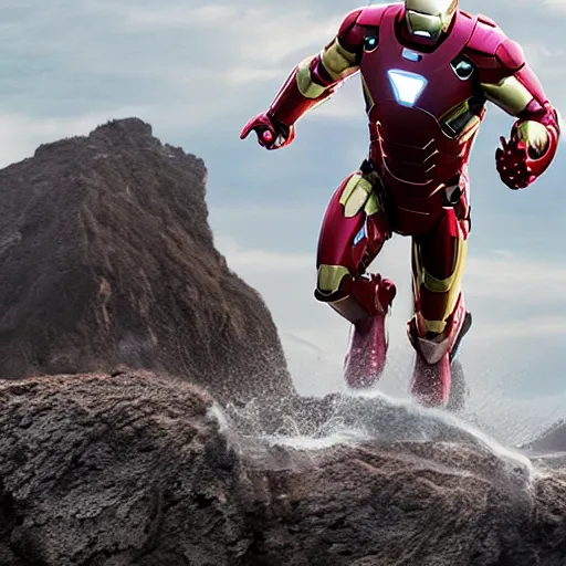 Prompt: Danny Devito as extremely athletic ironman, 8k, Marvel Studios, movie still