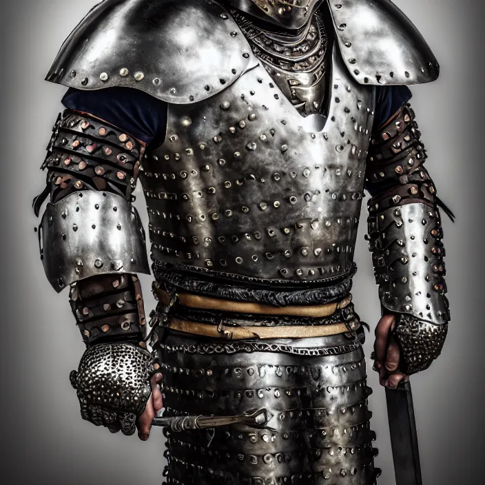 Image similar to portrait photograph of a real-life warrior with metal jaguar armour. Extremely detailed. 8k