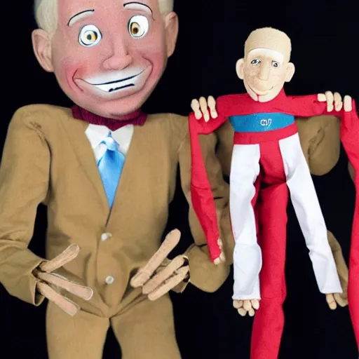 Image similar to howdy doody puppet marionette, as joe biden