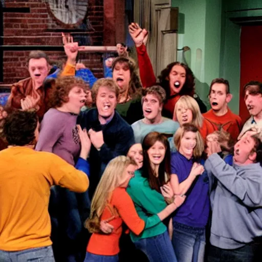 Image similar to scooby - doo cast mosh pit on the jerry springer show