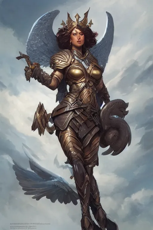 Image similar to amazon valkyrie athena, d & d, fantasy, portrait, highly detailed, headshot, digital painting, trending on artstation, concept art, sharp focus, illustration, art by artgerm and greg rutkowski and magali villeneuve