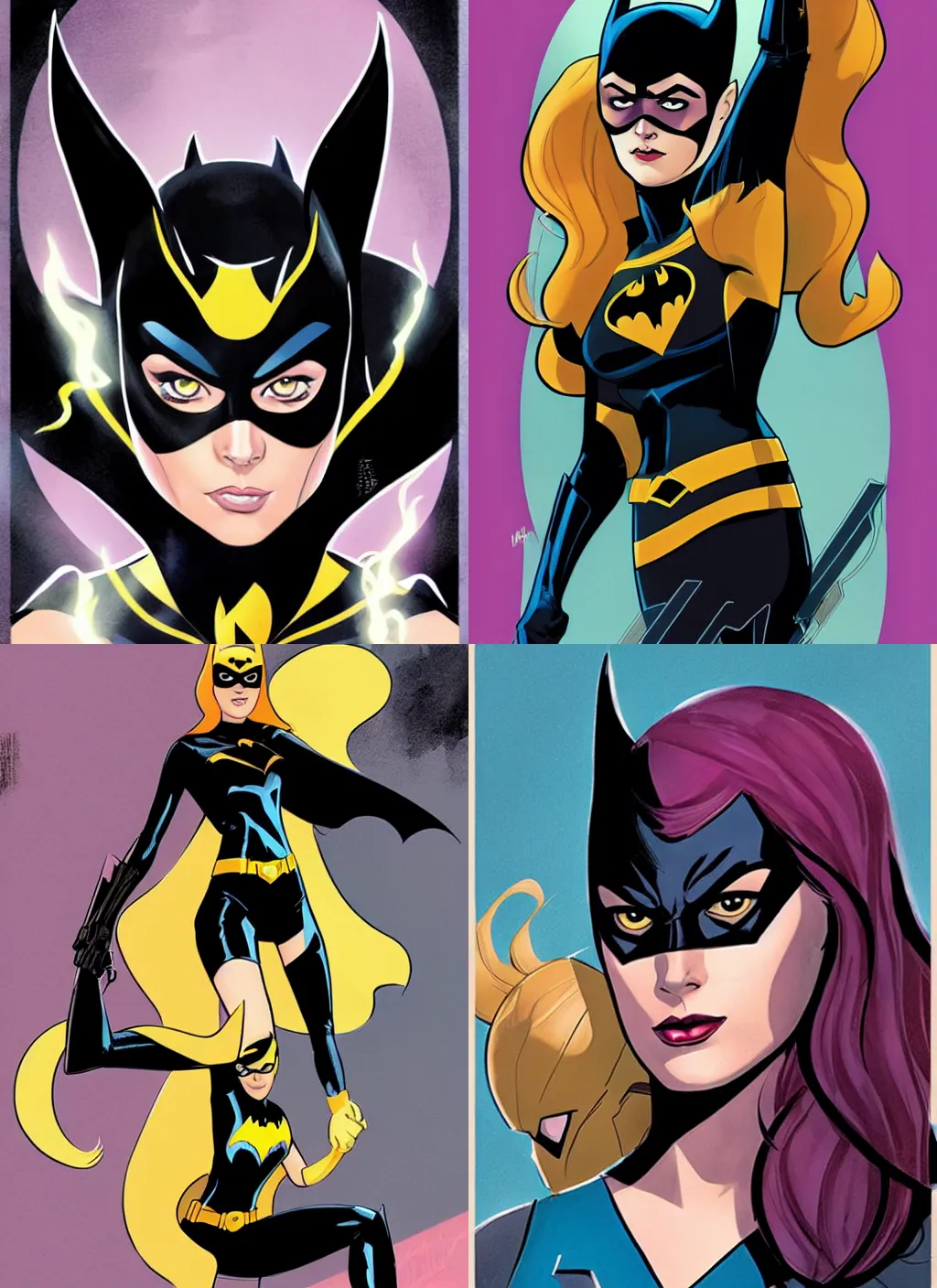 Prompt: in the style of Phil Noto comicbook cover art, Batgirl
