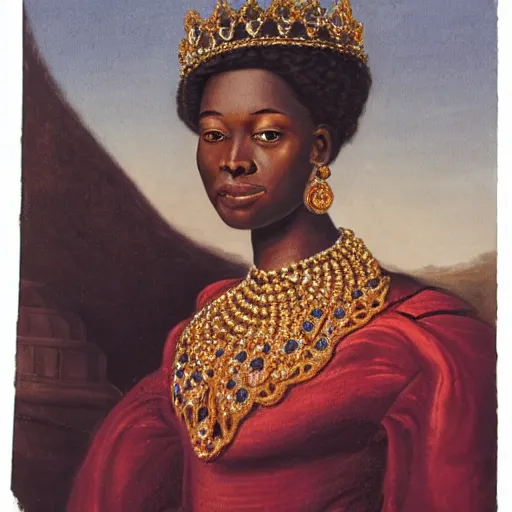 Prompt: portrait of young queen Abakah