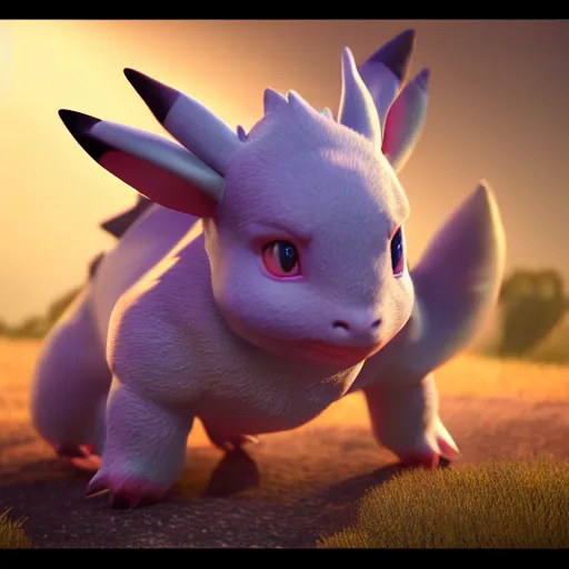 Prompt: photography of a realistic nidorina animal, ultra detailed, 8 k, cinematic lighting, natural background, trending on artstation, pokemon