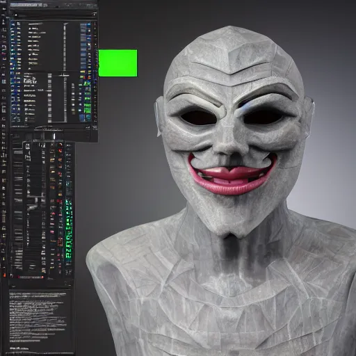 Image similar to the mask as a 3 d render, unreal engine