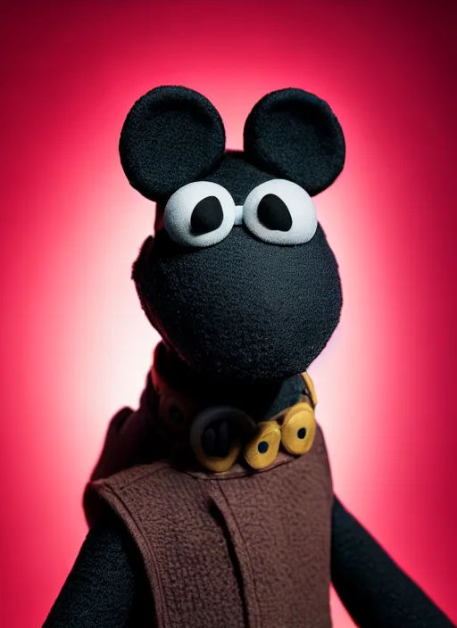 Image similar to studio portrait still of muppet black panther as a muppet muppet as a muppet, 8 k, studio lighting, key light,