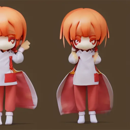 Image similar to cute fumo plush of a foxgirl rpg item shop owner, three point lighting, dramatic, anime, vray