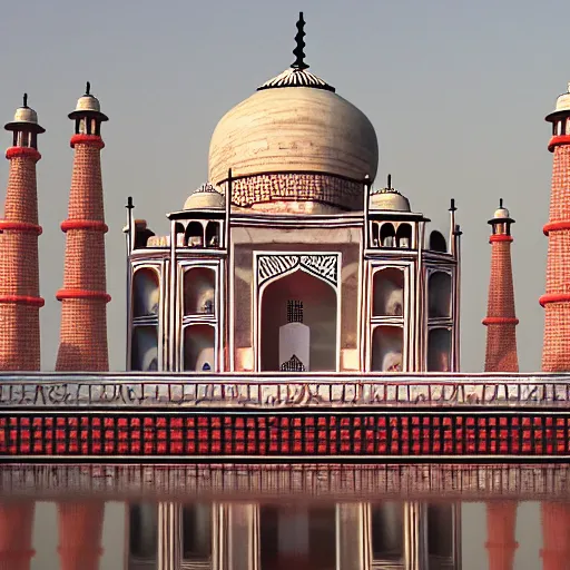 Prompt: taj mahal made from dna