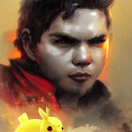 Image similar to portrait of a communist rebel pikachu, epic, fantasy, hd shot, digital portrait, beautiful, artstation, comic style, by artgerm, guy denning, jakub rozalski, magali villeneuve and charlie bowater