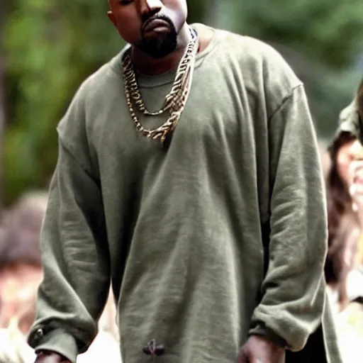 Image similar to kanye west on a quest in lord of the rings