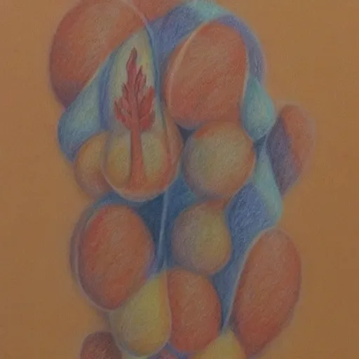 Image similar to a painting about loss, color pencil drawing