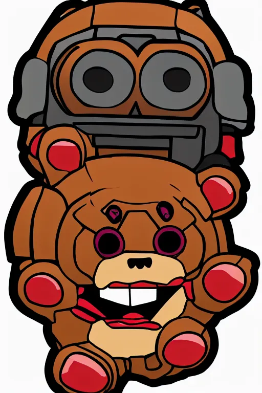 Image similar to in the style of max prentis and deathburger and laurie greasley a vector e-sports sticker portrait of an evil teddy bear, highly detailed, colourful, 8k wallpaper